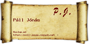 Páll Jónás névjegykártya